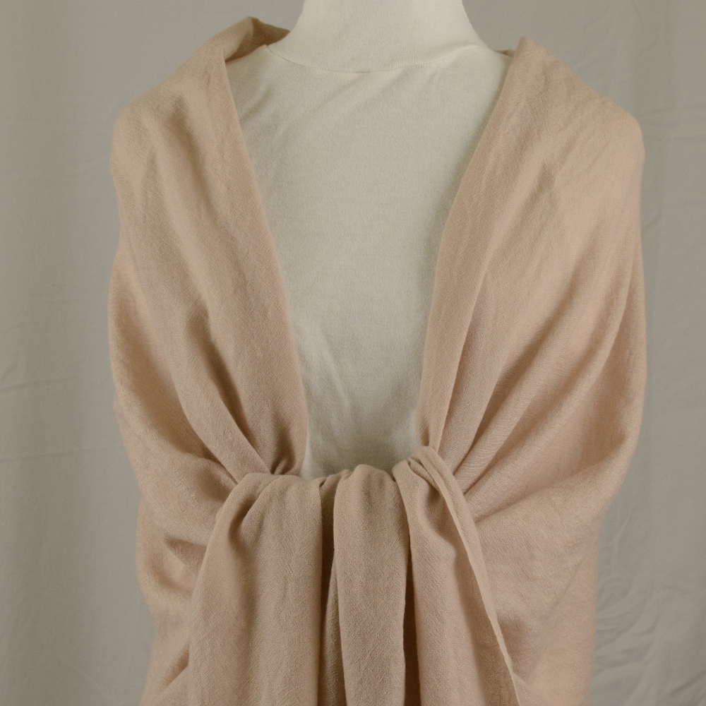 Cashmere Beige Cafe Au Lait Wrap Stole Scarf